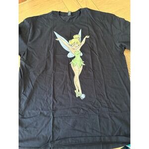 Disney Tinkerbell Gildan Softstyle Black Graphic T-Shirt Size XL